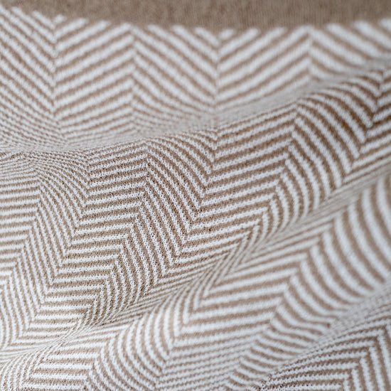 Coperta / Plaid - Lavorato a Maglia Tessuto a Spina di Pesce Pietra 04