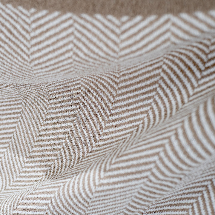 Coperta / Plaid - Lavorato a Maglia Tessuto a Spina di Pesce Pietra 04