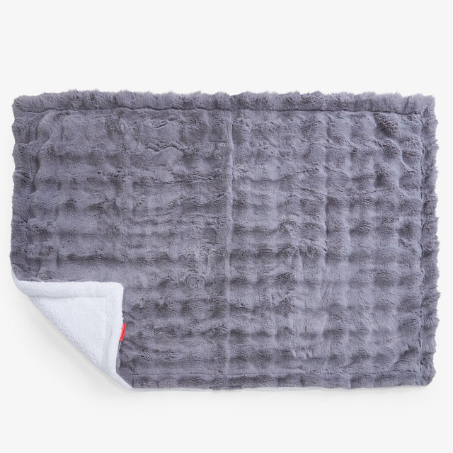 Plaid / Coperta Sherpa - Pelliccia Sintetica a Bolle Grigio