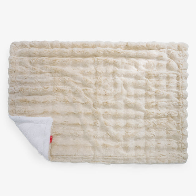 Plaid / Coperta Sherpa - Pelliccia Sintetica a Bolle Panna