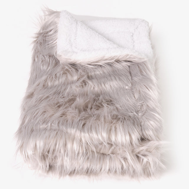 Plaid / Coperta Sherpa - Pelliccia Sintetica Mongola Grigio 01