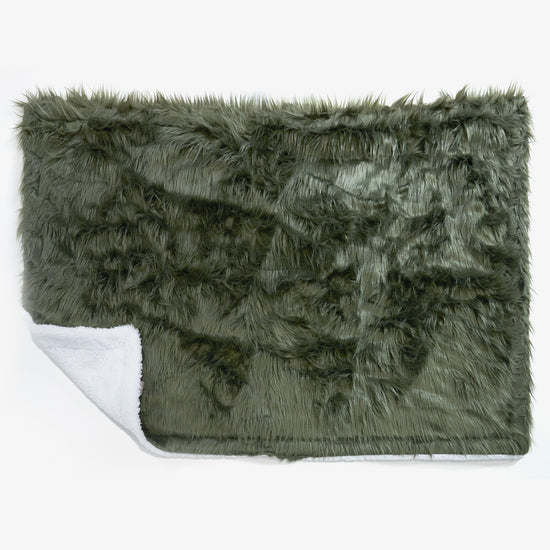 Plaid / Coperta Sherpa - Pelliccia Sintetica Mongola Verde Salvia 02