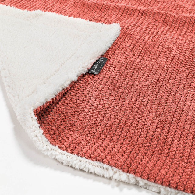 Plaid / Coperta Sherpa - Pompon Arancione Zucca 01