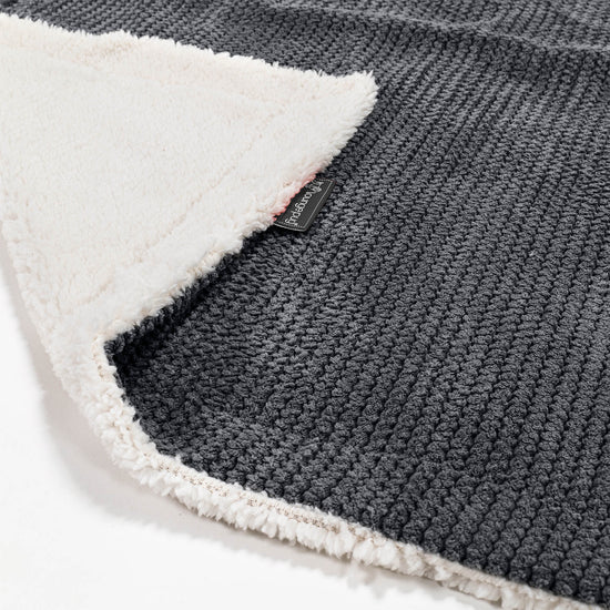Plaid / Coperta Sherpa - Pompon Nero 01