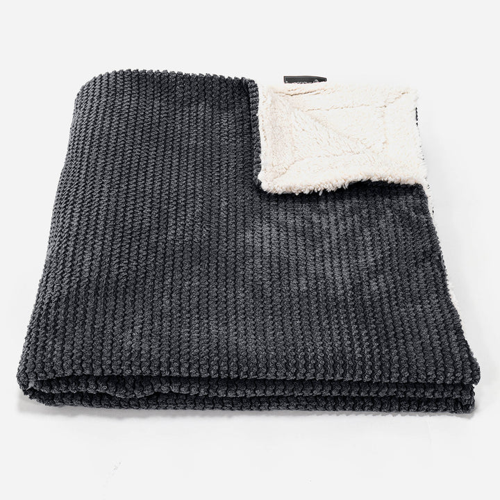 Plaid / Coperta Sherpa - Pompon Nero 02