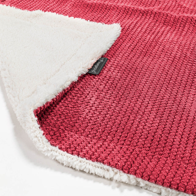Plaid / Coperta Sherpa - Pompon Rosso pastello 01