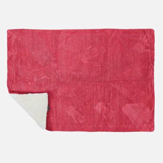 Plaid / Coperta Sherpa - Pompon Rosso pastello 03