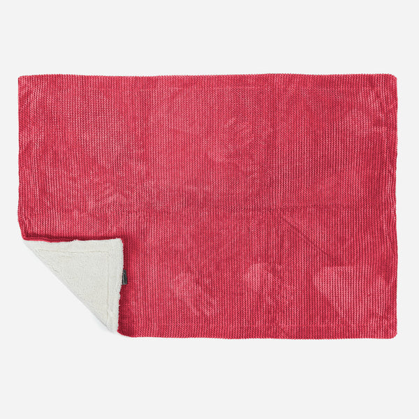 Plaid / Coperta Sherpa - Pompon Rosso pastello 01