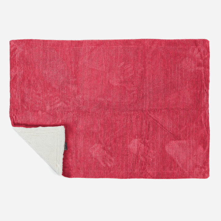 Plaid / Coperta Sherpa - Pompon Rosso pastello 03