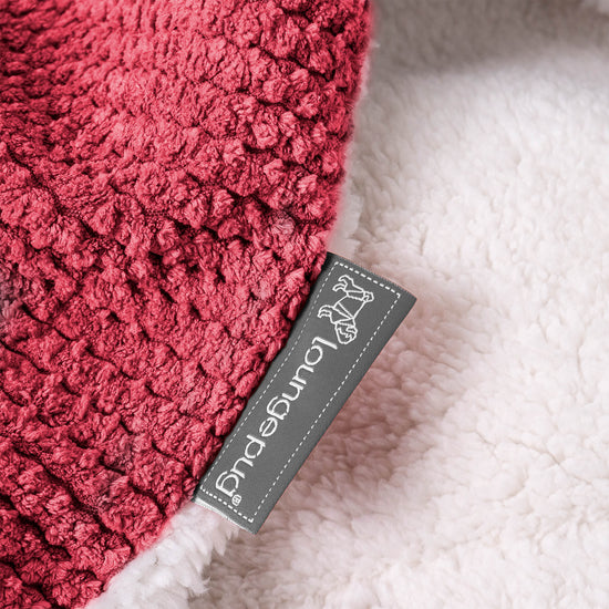 Plaid / Coperta Sherpa - Pompon Rosso pastello 04