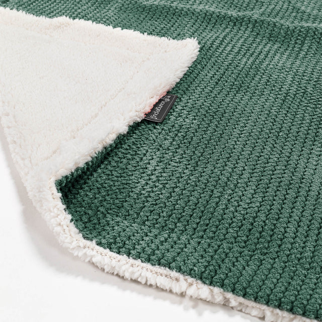 Plaid / Coperta Sherpa - Pompon Verde Muschio 01