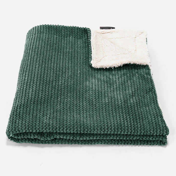 Plaid / Coperta Sherpa - Pompon Verde Muschio 02