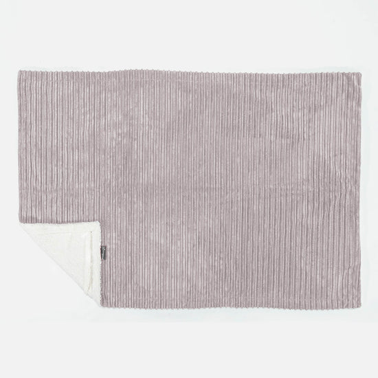 Plaid / Coperta Sherpa - Velluto a Coste Grigio Argento 03