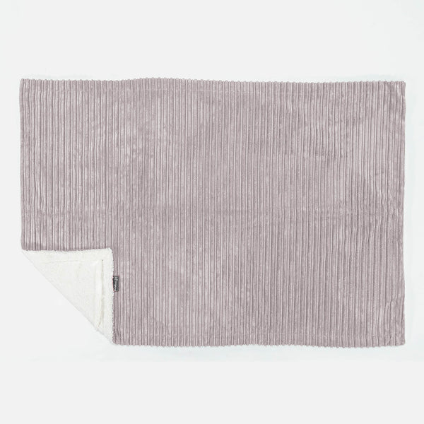 Plaid / Coperta Sherpa - Velluto a Coste Grigio Argento 01