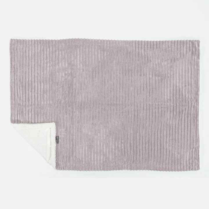 Plaid / Coperta Sherpa - Velluto a Coste Grigio Argento 03