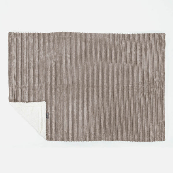 Plaid / Coperta Sherpa - Velluto a Coste Grigio Tortora 01