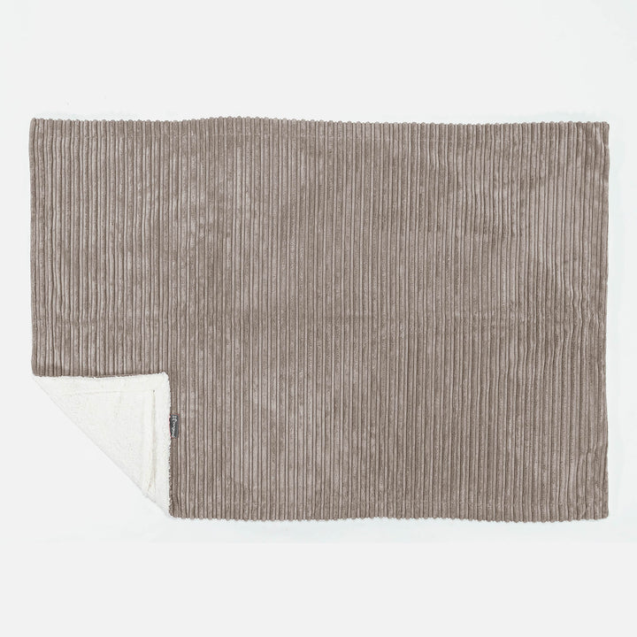Plaid / Coperta Sherpa - Velluto a Coste Grigio Tortora 03