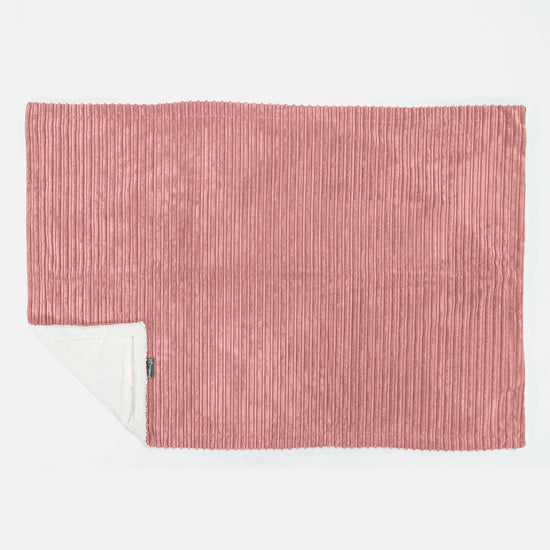 Plaid / Coperta Sherpa - Velluto a Coste Pesca 03