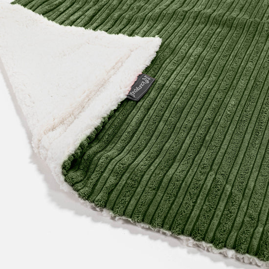 Plaid / Coperta Sherpa - Velluto a Coste Verde Foresta 01