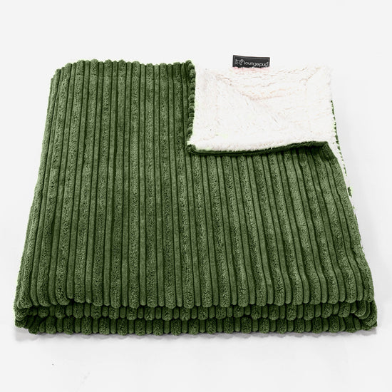 Plaid / Coperta Sherpa - Velluto a Coste Verde Foresta 02