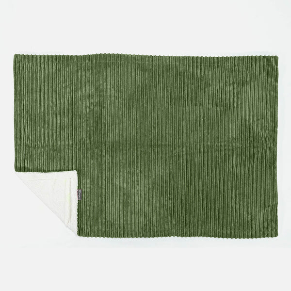 Plaid / Coperta Sherpa - Velluto a Coste Verde Foresta 01
