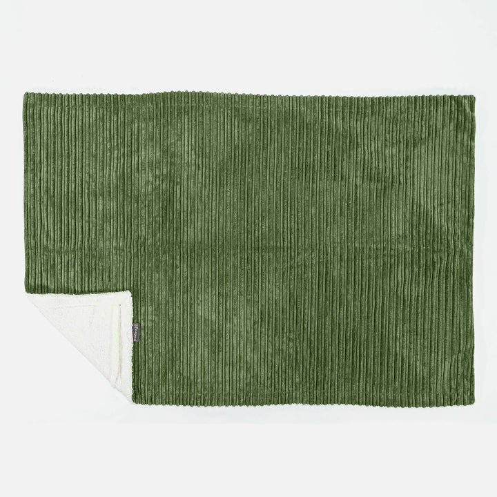 Plaid / Coperta Sherpa - Velluto a Coste Verde Foresta 03
