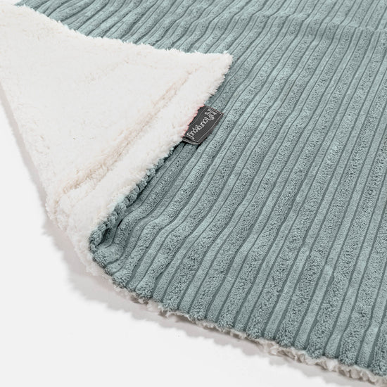 Plaid / Coperta Sherpa - Velluto a Coste Verde Menta 01