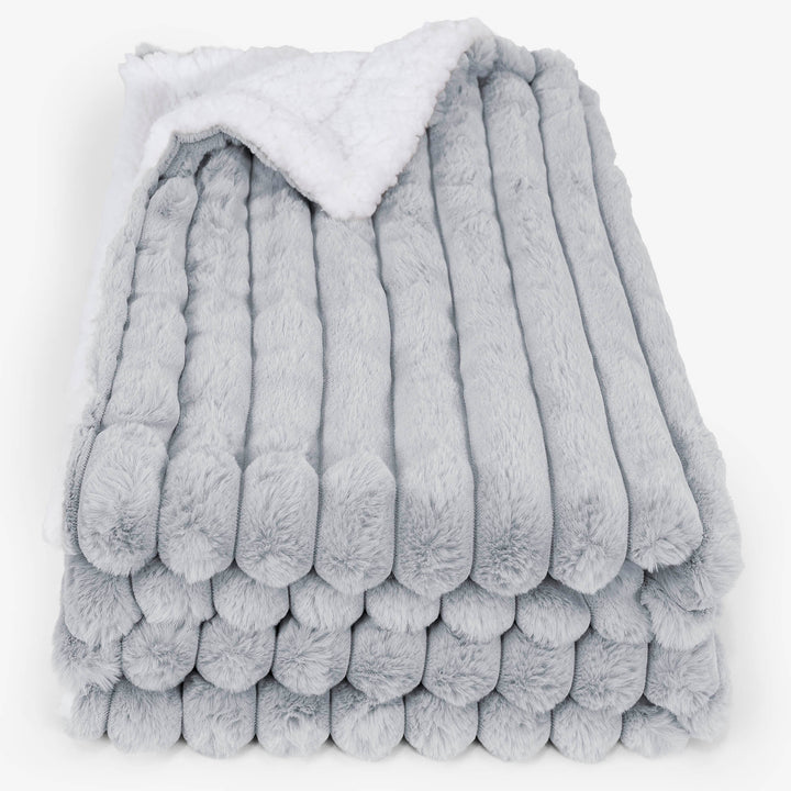 Plaid / Coperta Sherpa - Velluto Felpato Ultra Morbido Azzurro Uovo di Anatra2