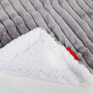 Plaid / Coperta Sherpa - Velluto Felpato Ultra Morbido Grigio