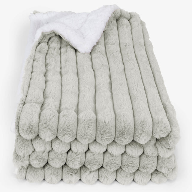 Plaid / Coperta Sherpa - Velluto Felpato Ultra Morbido Verde Salvia2