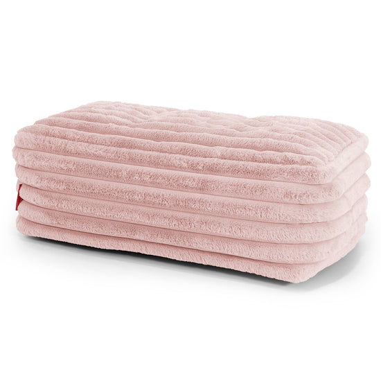 Poggiapiedi Grande - Velluto Felpato Ultra Morbido Rosa Antico1