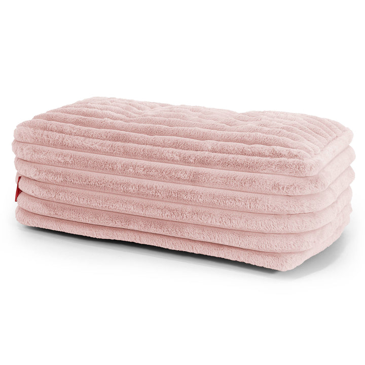 Poggiapiedi Grande - Velluto Felpato Ultra Morbido Rosa Antico1