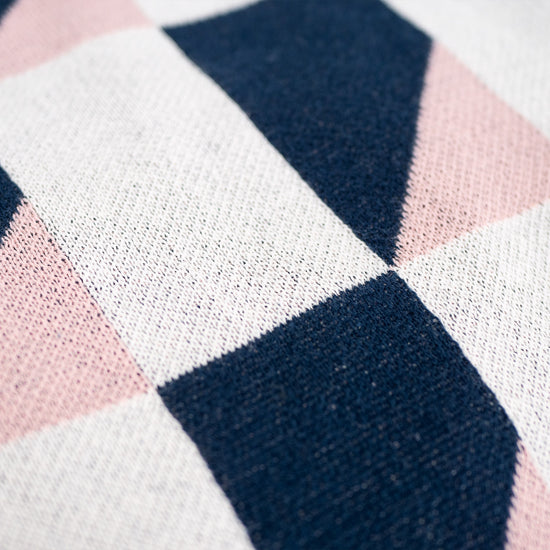 Poggiapiedi Piccolo - Lavorato a Maglia Geometrico Blu 03