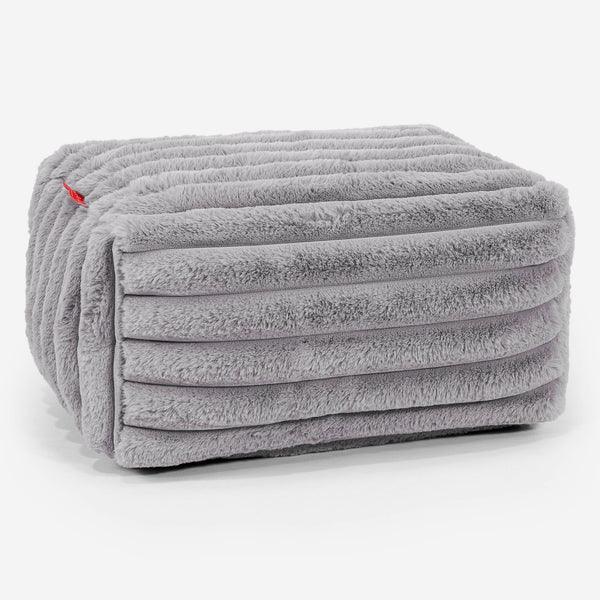 Poggiapiedi Piccolo - Velluto Felpato Ultra Morbido Grigio1