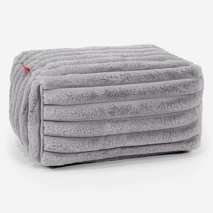 Poggiapiedi Piccolo - Velluto Felpato Ultra Morbido Grigio1