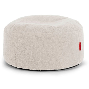 Poggiapiedi Rotondo Grande - Bouclé Avorio