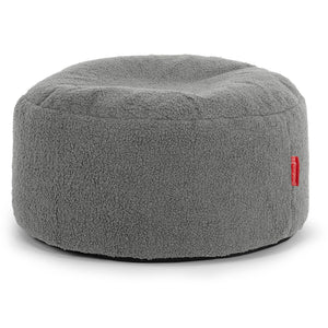 Poggiapiedi Rotondo Grande - Bouclé Grigio