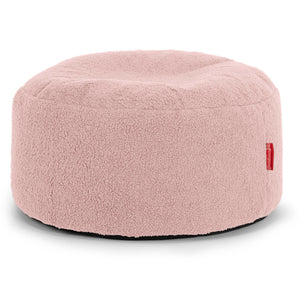 Poggiapiedi Rotondo Grande - Bouclé Rosa