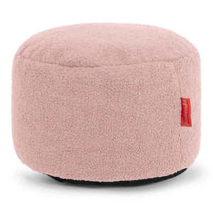 Poggiapiedi Rotondo Piccolo - Bouclé Rosa