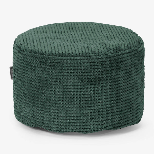 Poggiapiedi Rotondo Piccolo - Pompon Verde Muschio 01