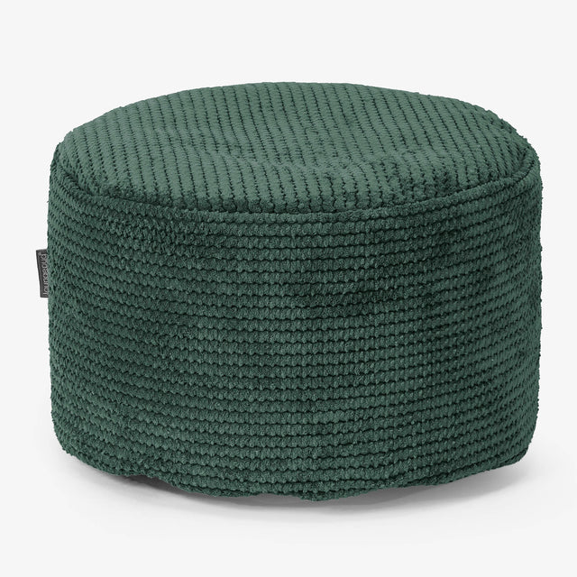Poggiapiedi Rotondo Piccolo - Pompon Verde Muschio 01