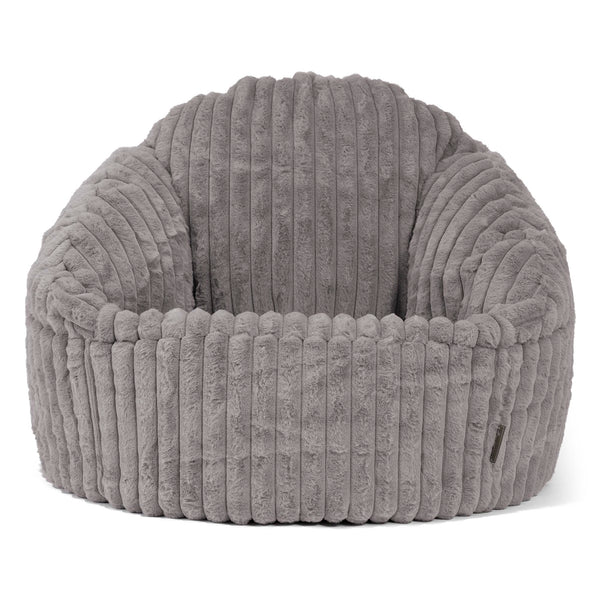 Poltrona a Sacco Bubble - Velluto Felpato Ultra Morbido Grigio 01