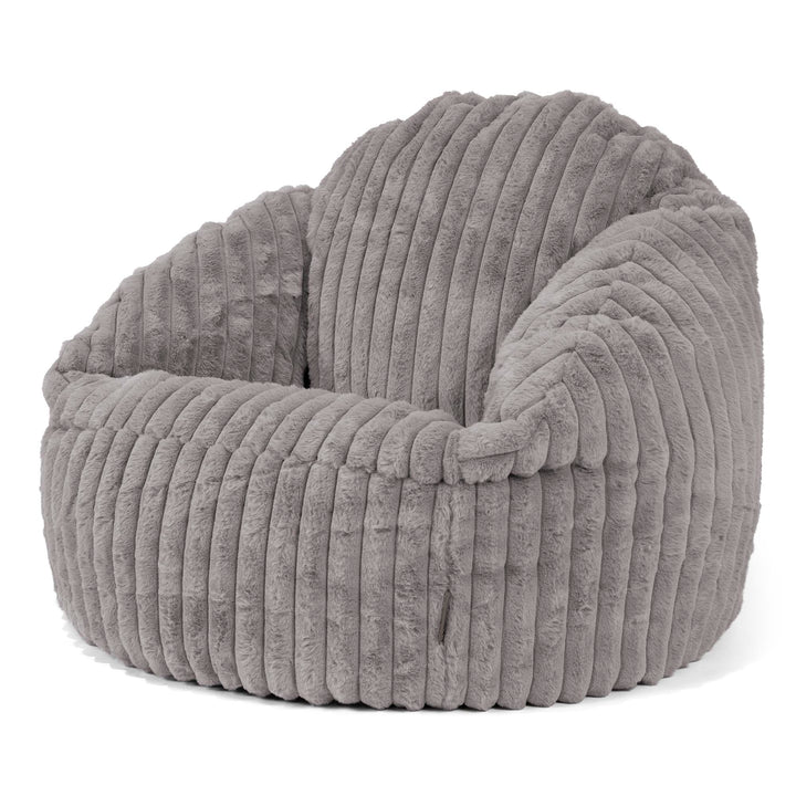 Poltrona a Sacco Bubble - Velluto Felpato Ultra Morbido Grigio 04
