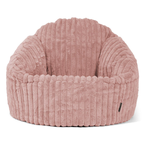 Poltrona a Sacco Bubble - Velluto Felpato Ultra Morbido Rosa Antico 01