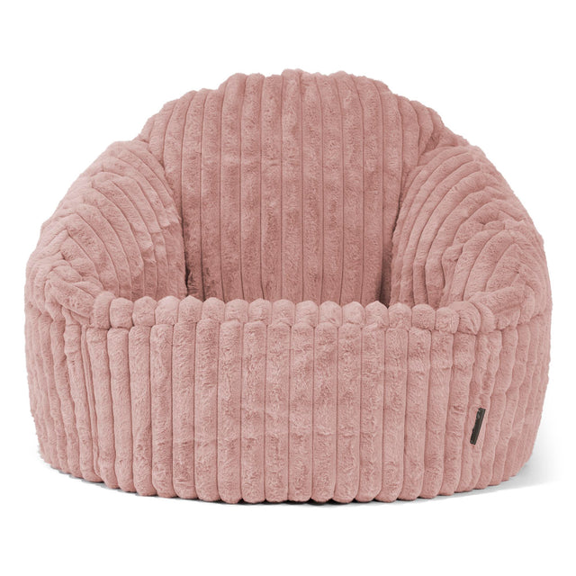 Poltrona a Sacco Bubble - Velluto Felpato Ultra Morbido Rosa Antico 01