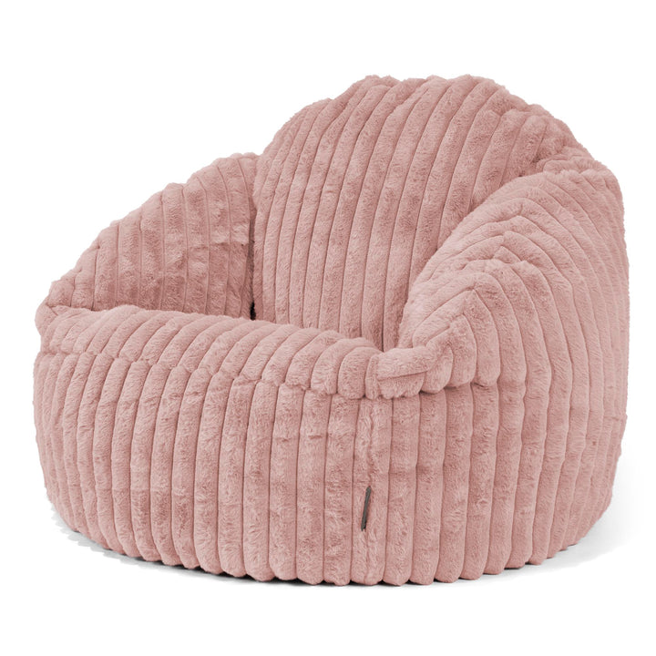 Poltrona a Sacco Bubble - Velluto Felpato Ultra Morbido Rosa Antico 04