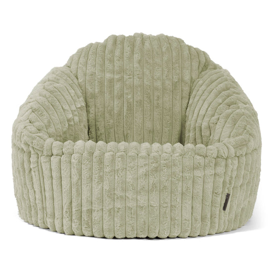 Poltrona a Sacco Bubble - Velluto Felpato Ultra Morbido Verde Salvia 01