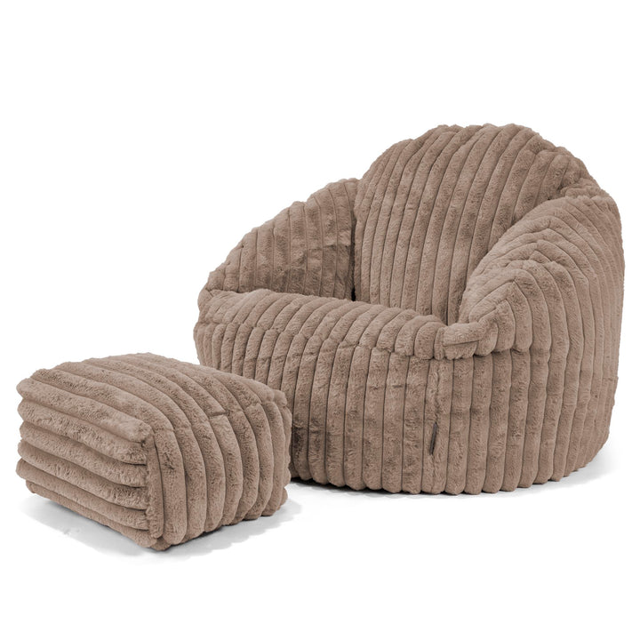 Poltrona a Sacco Bubble - Velluto Felpato Ultra Morbido Visone 03