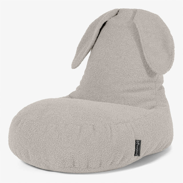 Poltrona Pouf Bambino con Animale Coniglio 2-6 anni - Bouclé Avorio 01