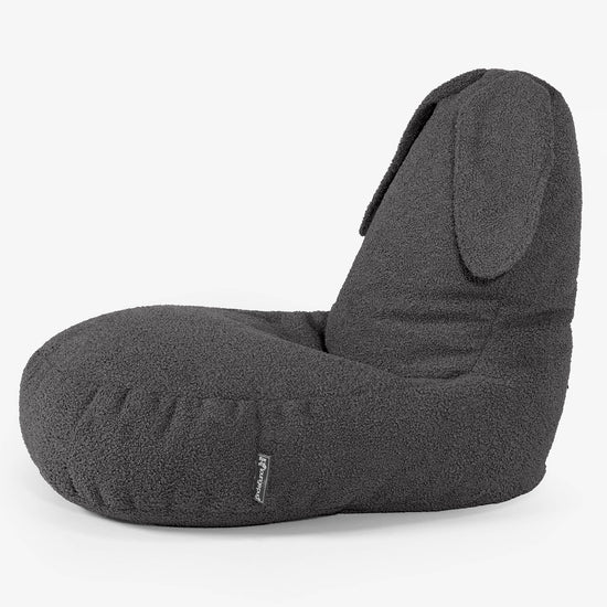 Poltrona Pouf Bambino con Animale Coniglio 2-6 anni - Bouclé Grafite 02